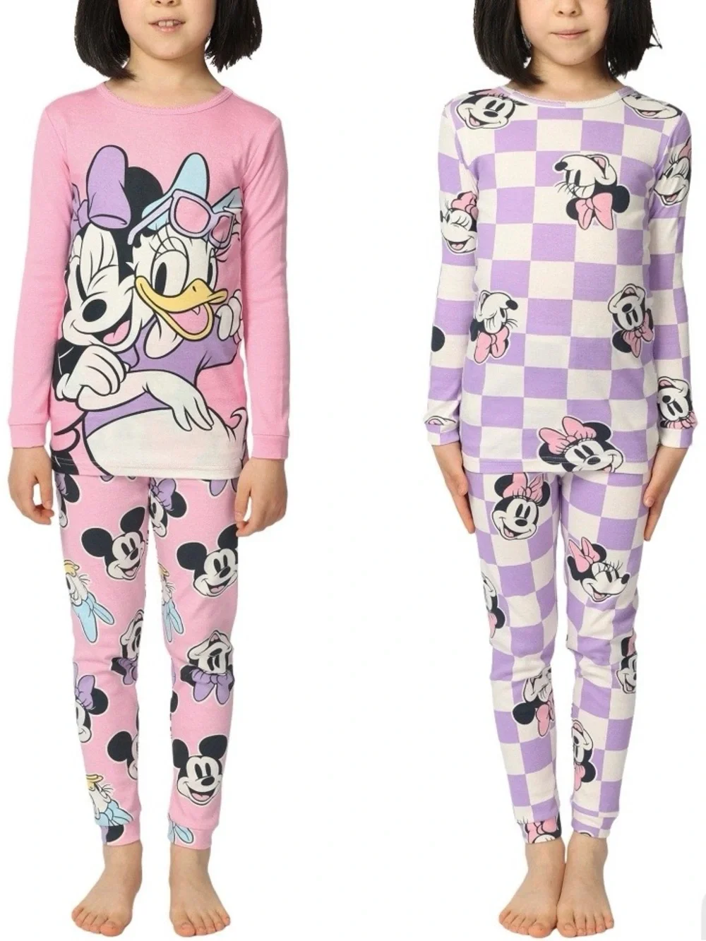 NWT Disney Minnie Mouse 4-piece Pajama Set Pink Purple Girl Size 4T